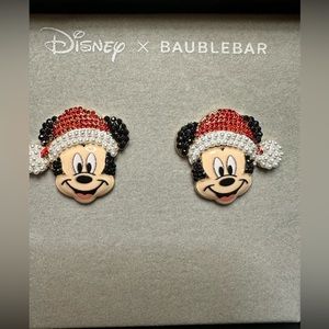 NIB Disney Baublebar Mickey Mouse Santa Earrings
